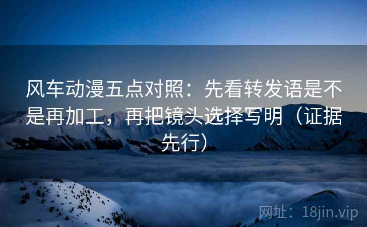 风车动漫五点对照：先看转发语是不是再加工，再把镜头选择写明（证据先行）